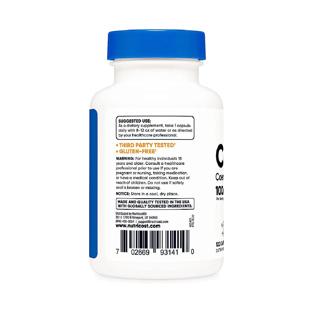NUTRICOST® COQ10 COENZYME Q10 100 MG 120 CAPSULES