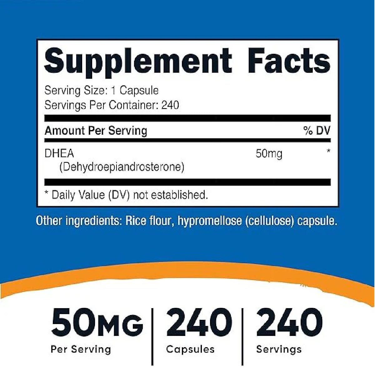 Nutricost® DHEA 50 Mg 240 Cápsulas - Hi Vitamins