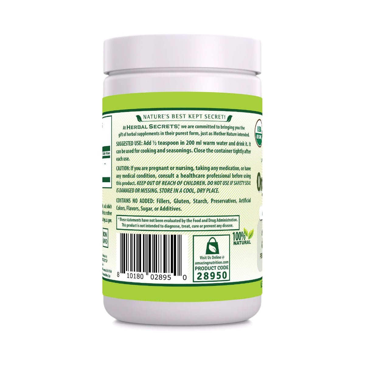 Herbal Secrets Curcuma Organica en Polvo 454 g - Hi Vitamins
