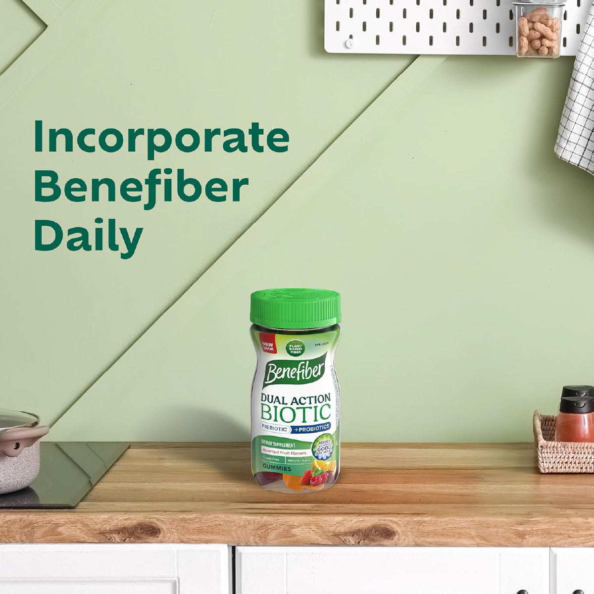 Benefiber Gomitas de Fibra con Prebióticos y Probióticos 50 Gomitas Apoyo Digestión