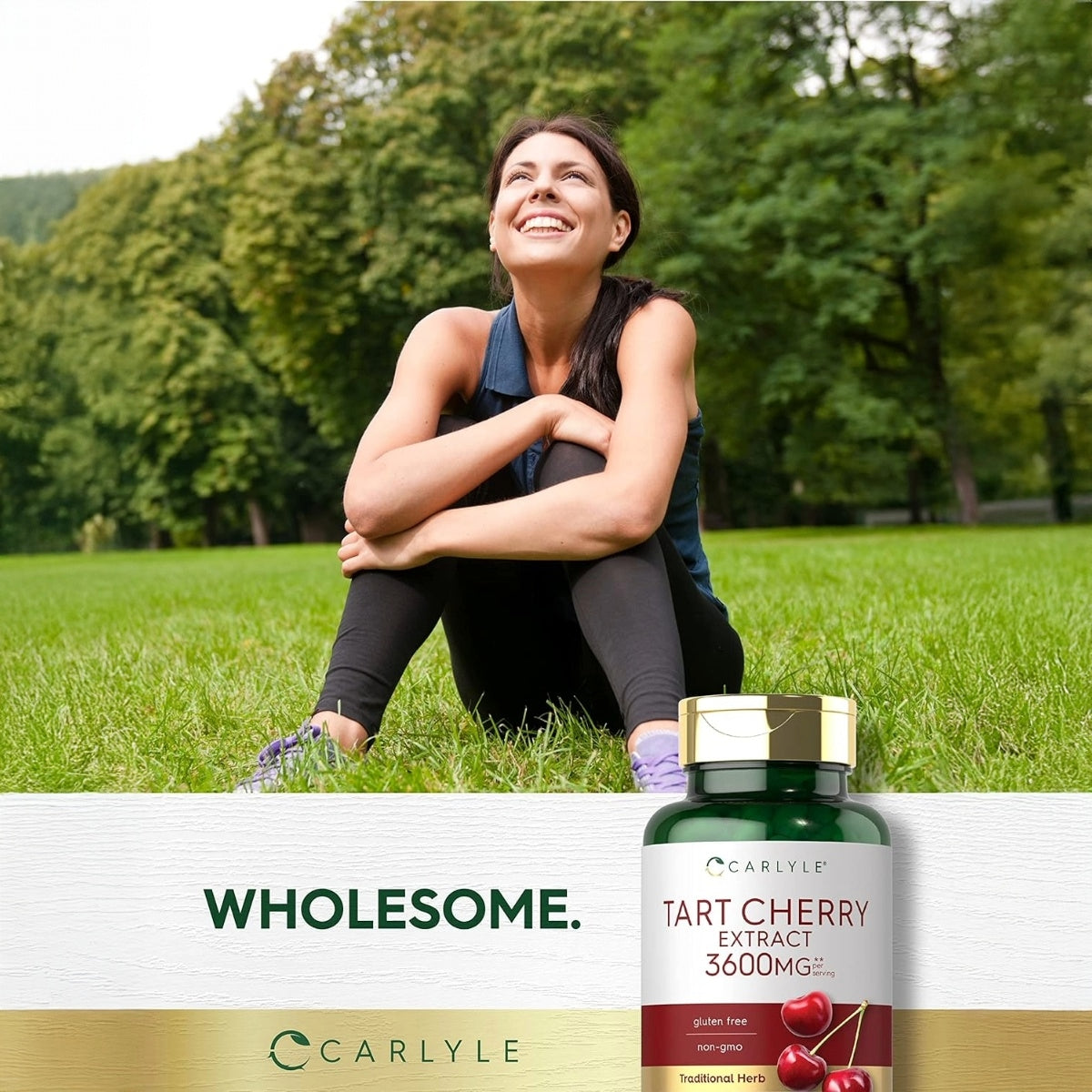 Carlyle Tart Cherry 200 Cápsulas 2400 mg Extracto de Cereza Ácida Apoyo Antioxidante y Descanso Nocturno
