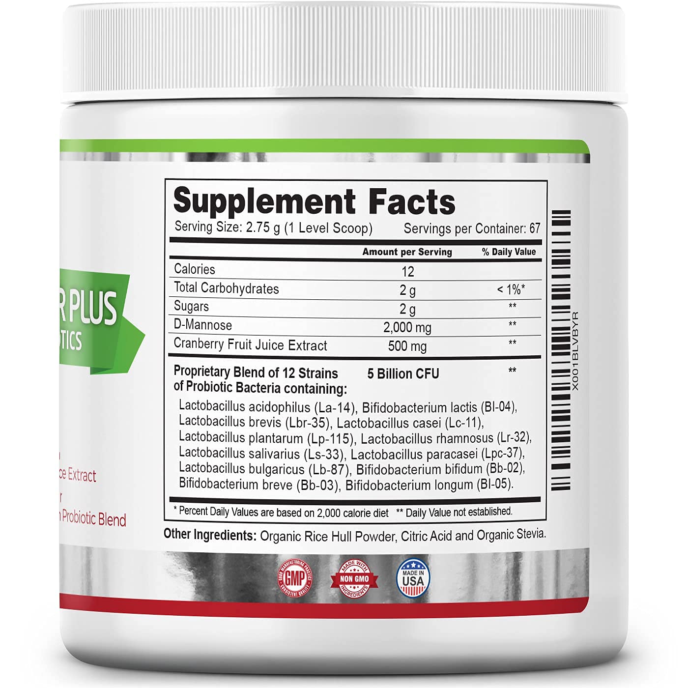 Zazzee Naturals D - Mannose Powder Plus 184 Grs 67 Servings - Hi Vitamins