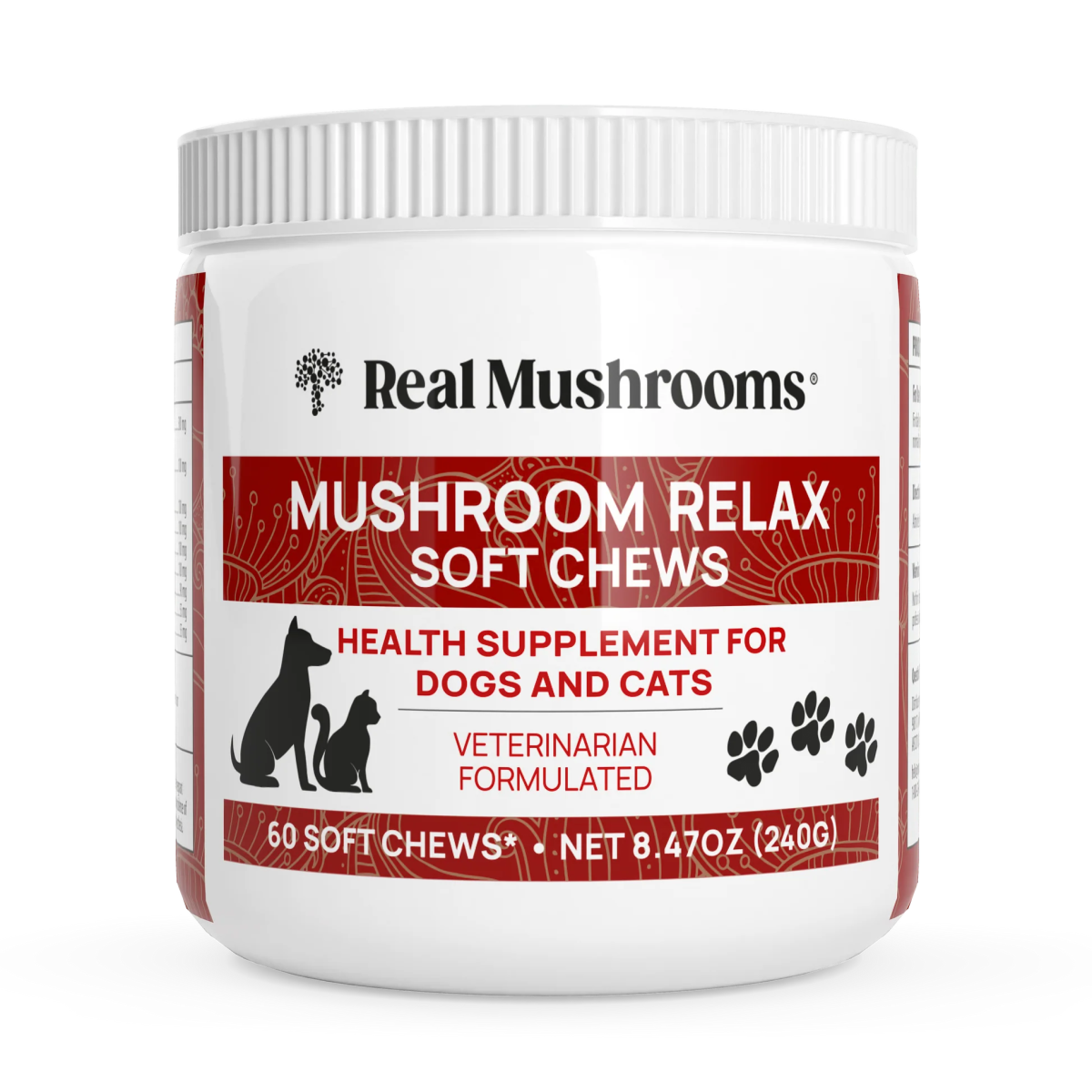Real Mushrooms Relax para Mascostas 60 Chews - Hi Vitamins