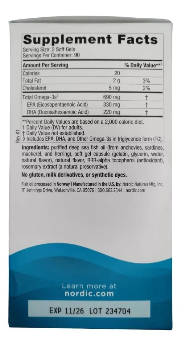 NORDIC NATURALS OMEGA - 3 180 CAPSULES - Hi Vitamins