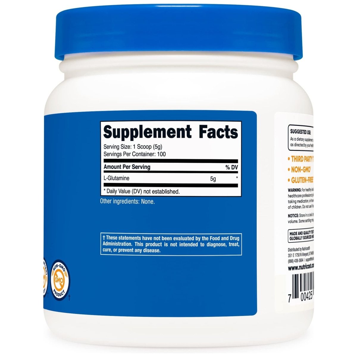 Nutricost L - Glutamine Unflavored 500 G 17.6 Oz - Hi Vitamins