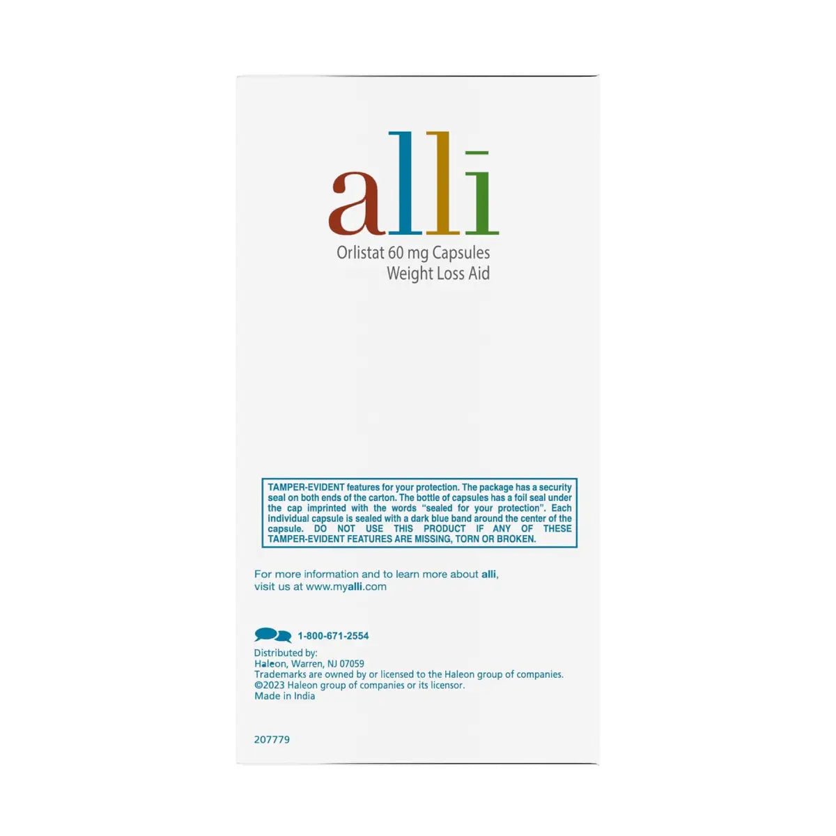 Alli Orlistat Ayuda para Bajar de Peso 60 mg 60 Cápsulas - Hi Vitamins
