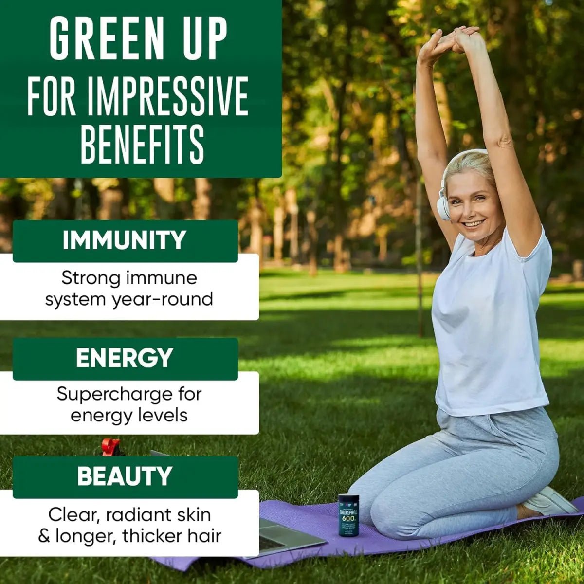 Alpha Flow Clorofila Concentrada 600 mg 120 Cápsulas - Hi Vitamins