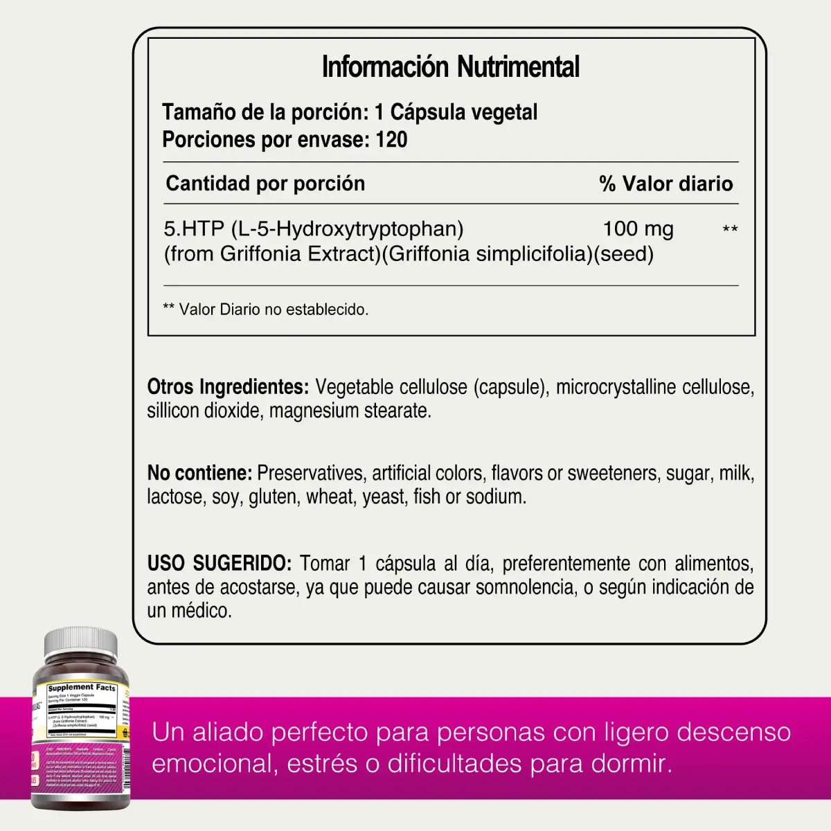 Amazing Formulas 5 - HTP 100 Mg 120 Cápsulas - Hi Vitamins