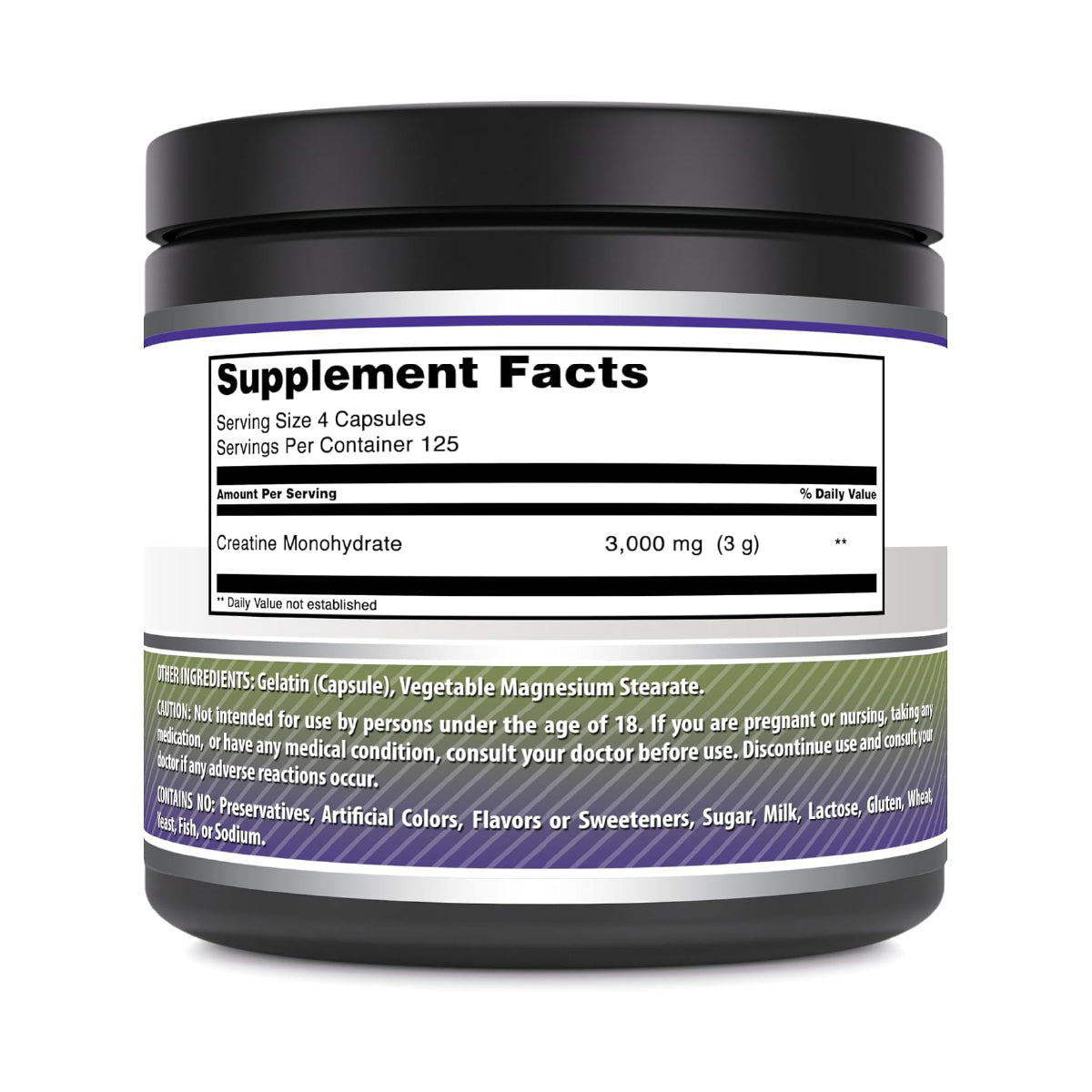 Amazing Formulas Creatina Monohidratada 3000 mg 500 Cápsulas Apoyo al Rendimiento Físico y Entrenamiento