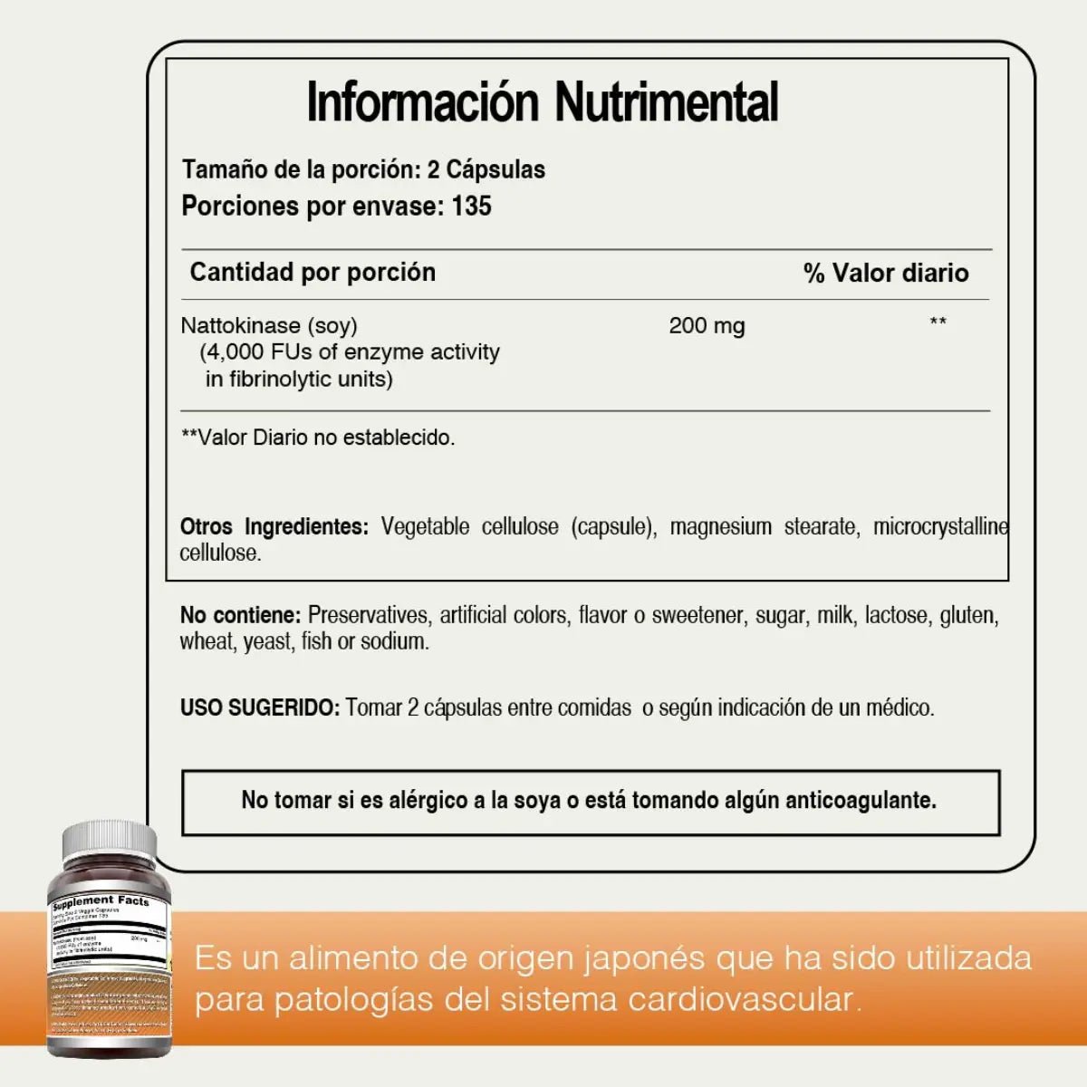 Amazing Formulas Nattokinase 200 Mg 4,000 FU 270 Cápsulas - Hi Vitamins