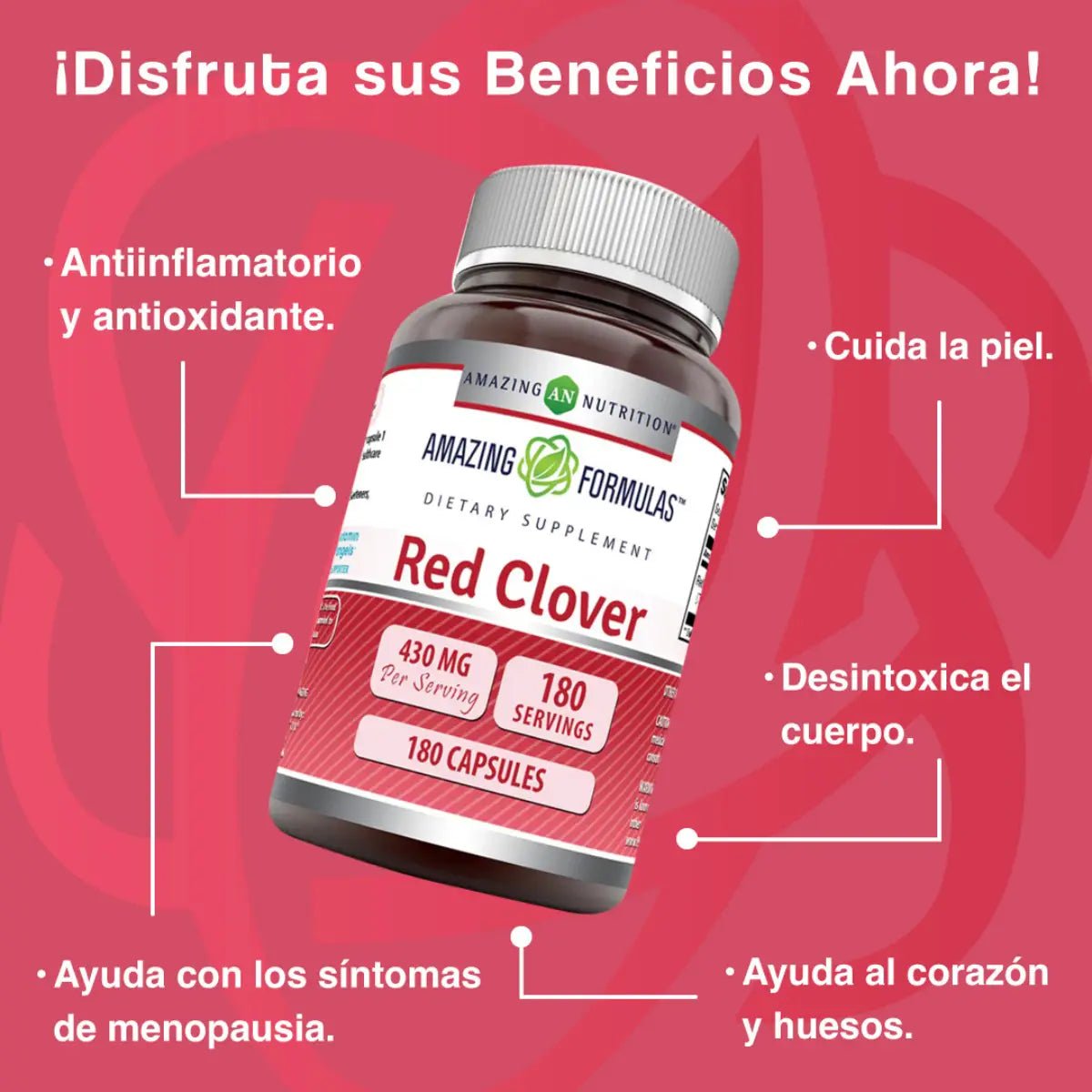 Amazing Formulas Red Clover 430 Mg 180 Cápsulas - Hi Vitamins