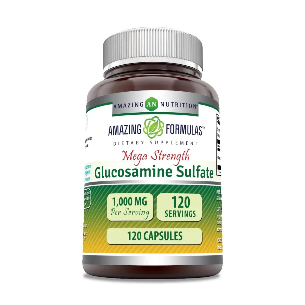 Amazing Formulas Sulfato de Glucosamina Máxima Potencia 1000 mg 120 cápsulas - Hi Vitamins