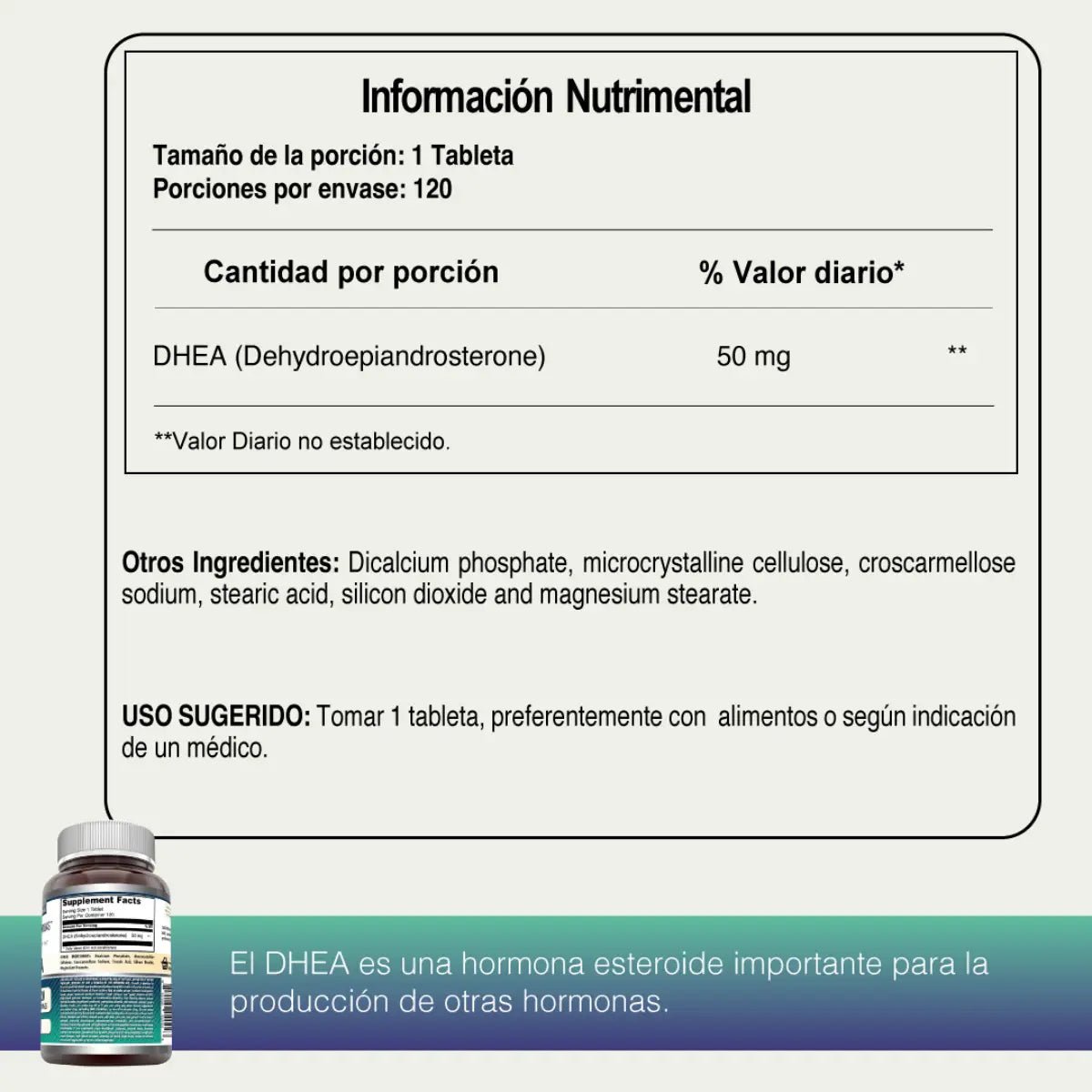 Amazing Nutrition DHEA 50 Mg 120 Tabletas - Hi Vitamins