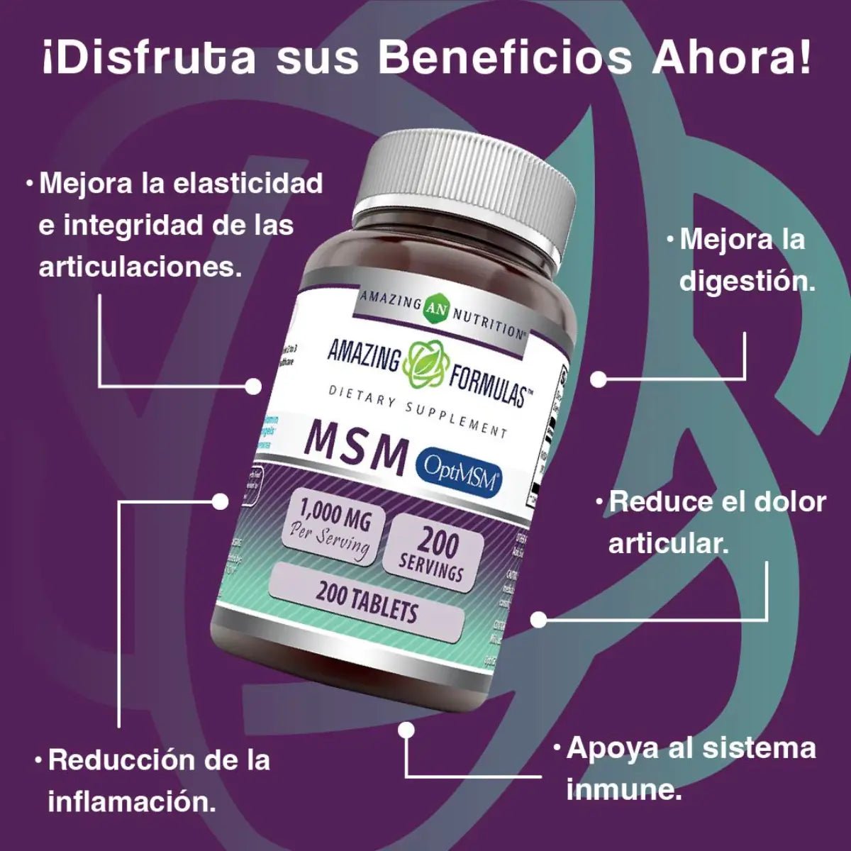 Amazing Nutrition MSM 1000 Mg 200 Tabletas - Hi Vitamins