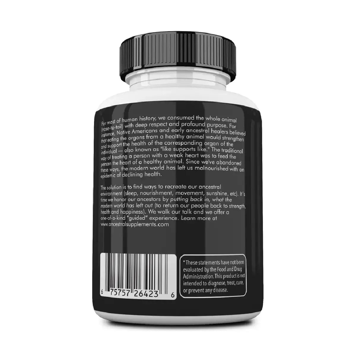 Ancestral Supplements® Grass - Fed Beef Organs 500 mg EA 180 Cápsulas - Hi Vitamins
