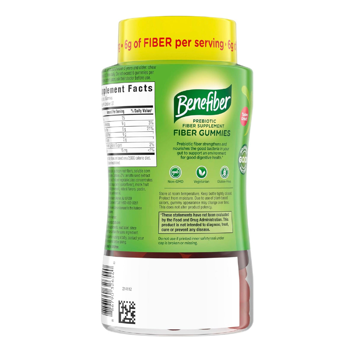 Benefiber Gomitas de Fibra Prebiótica 81 Gomitas Apoyo Salud Digestiva y Bienestar Intestinal|