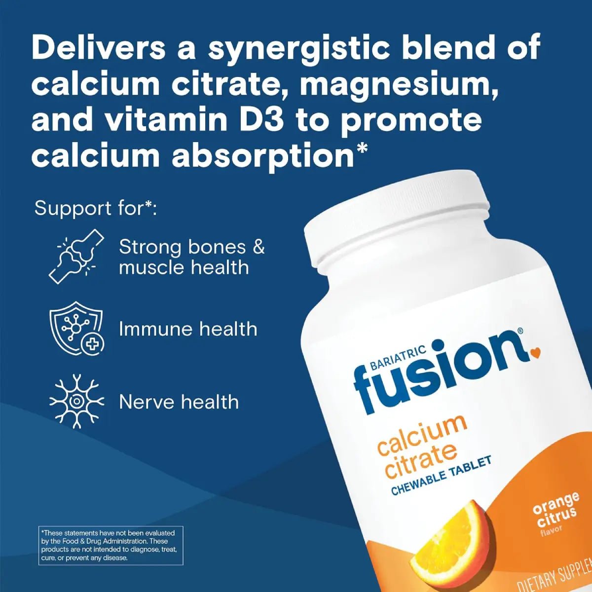 Bariatric Fusion Citrato de Calcio 124 Tabletas Sabor Naranja - Hi Vitamins