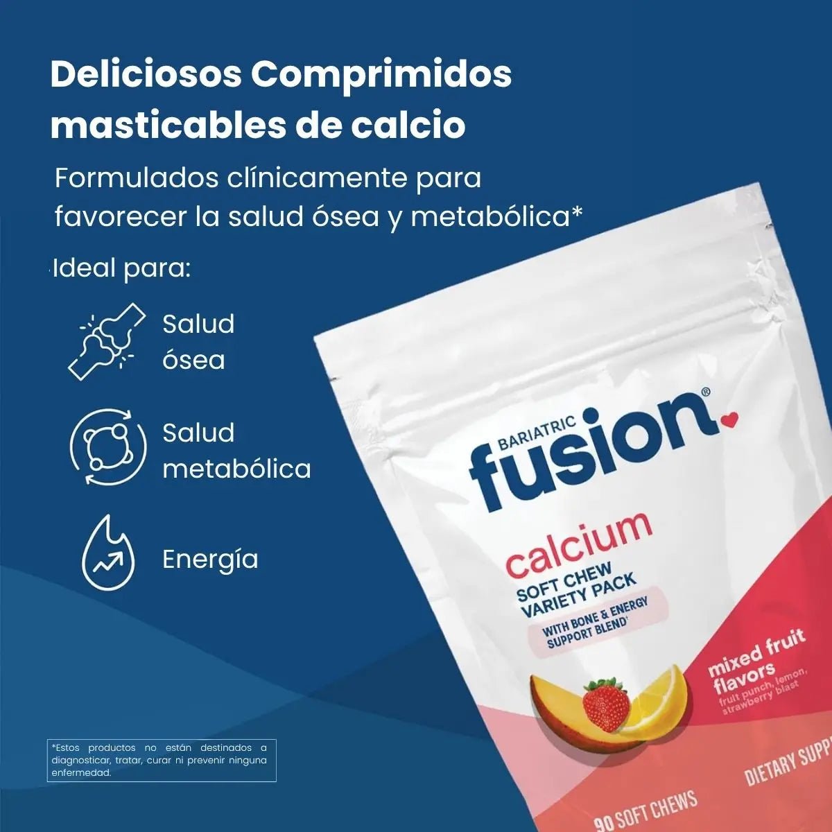 Bariatric Fusion Citrato de Calcio Bariatrico con Vitamina D3 90 Chews - Hi Vitamins