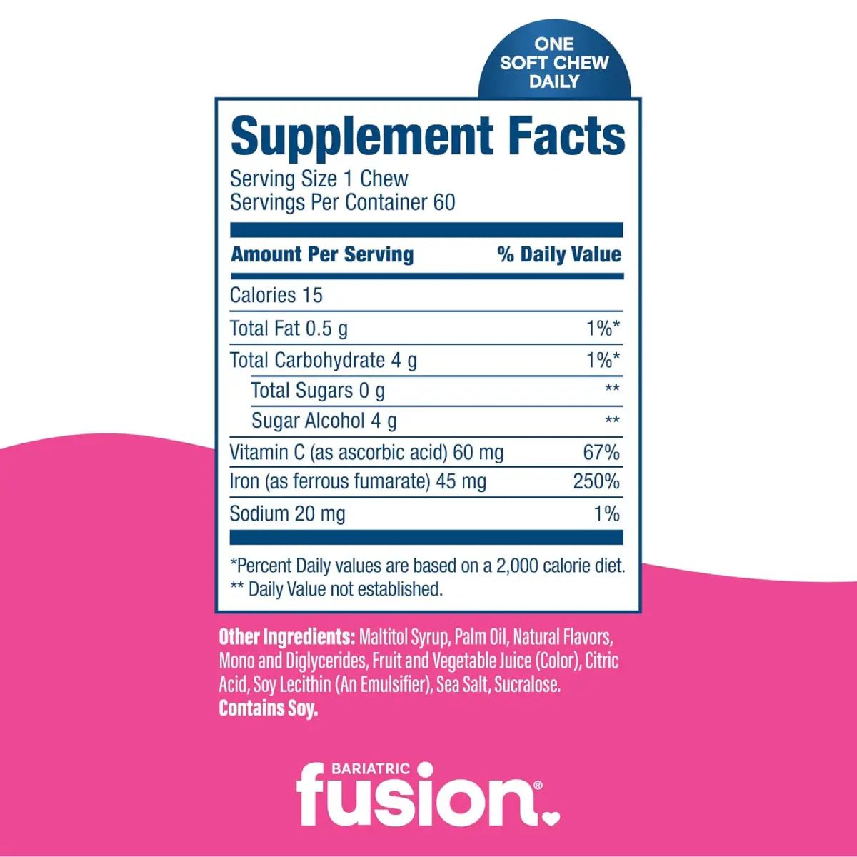 Bariatric Fusion Hierro 45 Mg 60 Masticables Sabor Sandía - Hi Vitamins