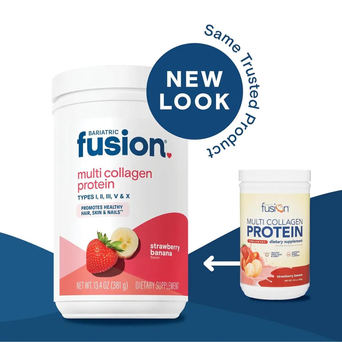 Bariatric Fusion Proteína Multi Colágeno 381g sabor Plátano Fresa - Hi Vitamins