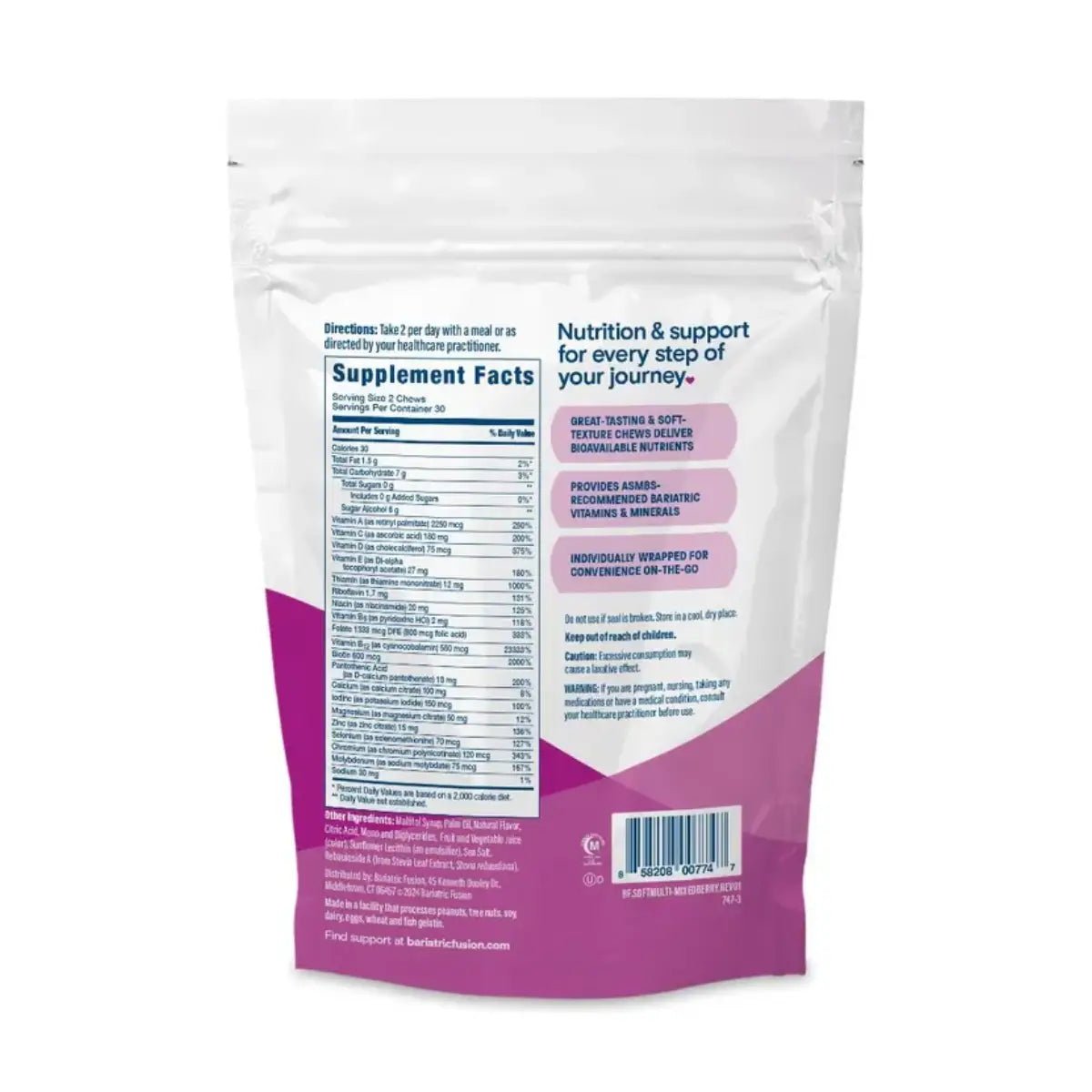 Bariatric Fusion® Multivitamínico 60 Masticables Sabor Frutos Rojos - Hi Vitamins