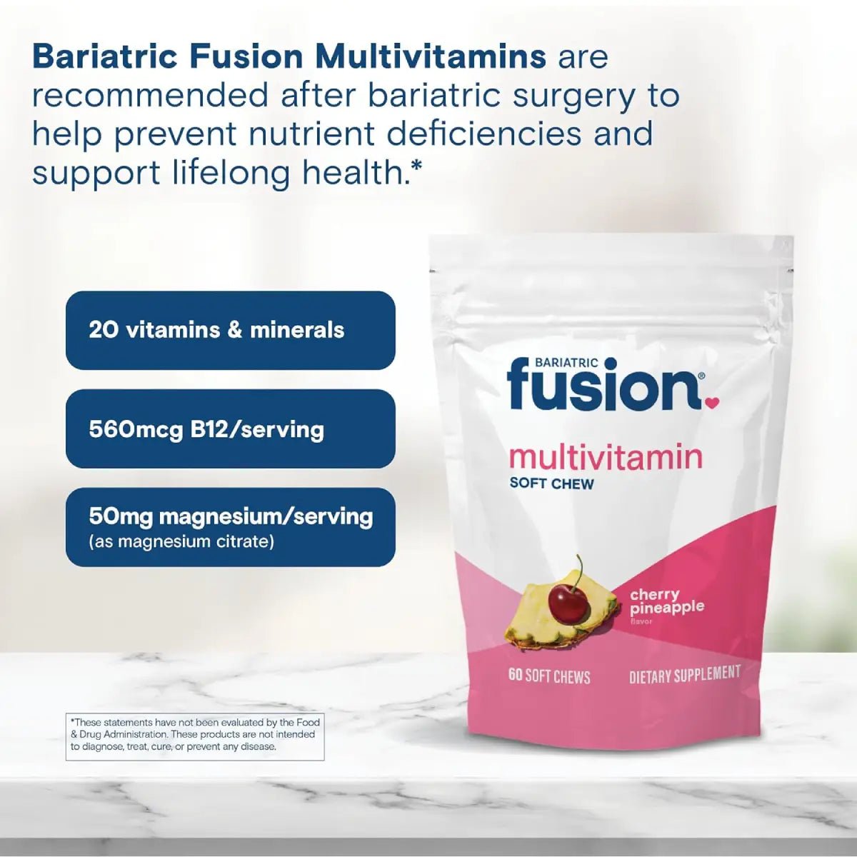Bariatric Fusion® Multivitamínico 60 Masticables Sabor Piña Cereza - Hi Vitamins