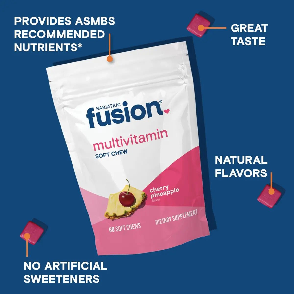 Bariatric Fusion® Multivitamínico 60 Masticables Sabor Piña Cereza - Hi Vitamins