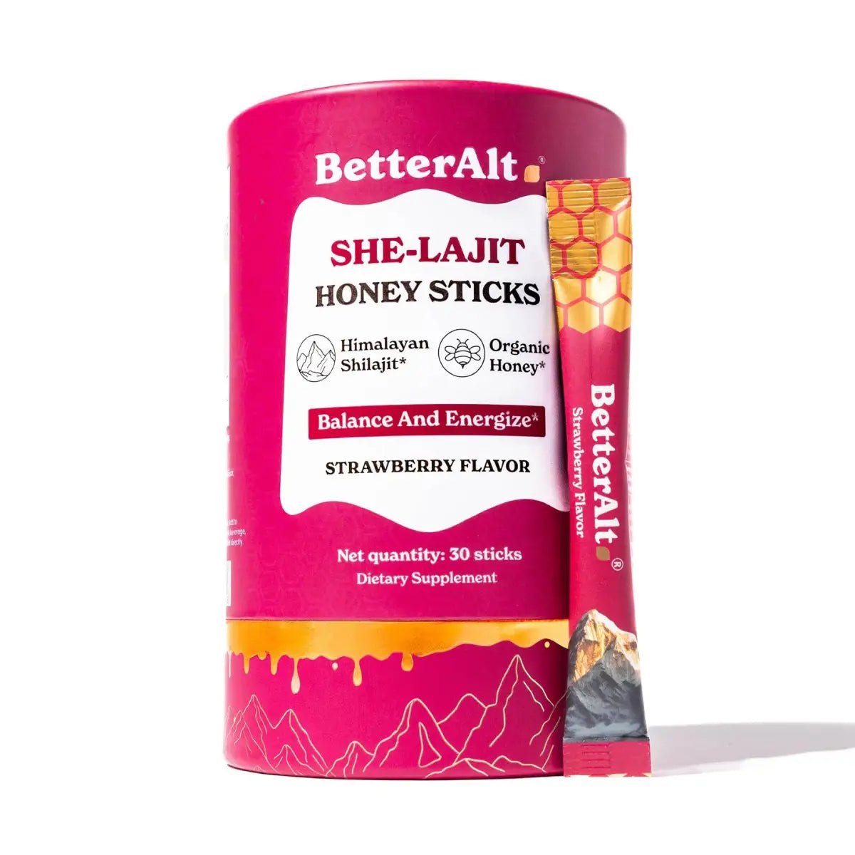 BetterAlt She - lajit Honey Sticks 30 Sticks Strawberry - Hi Vitamins