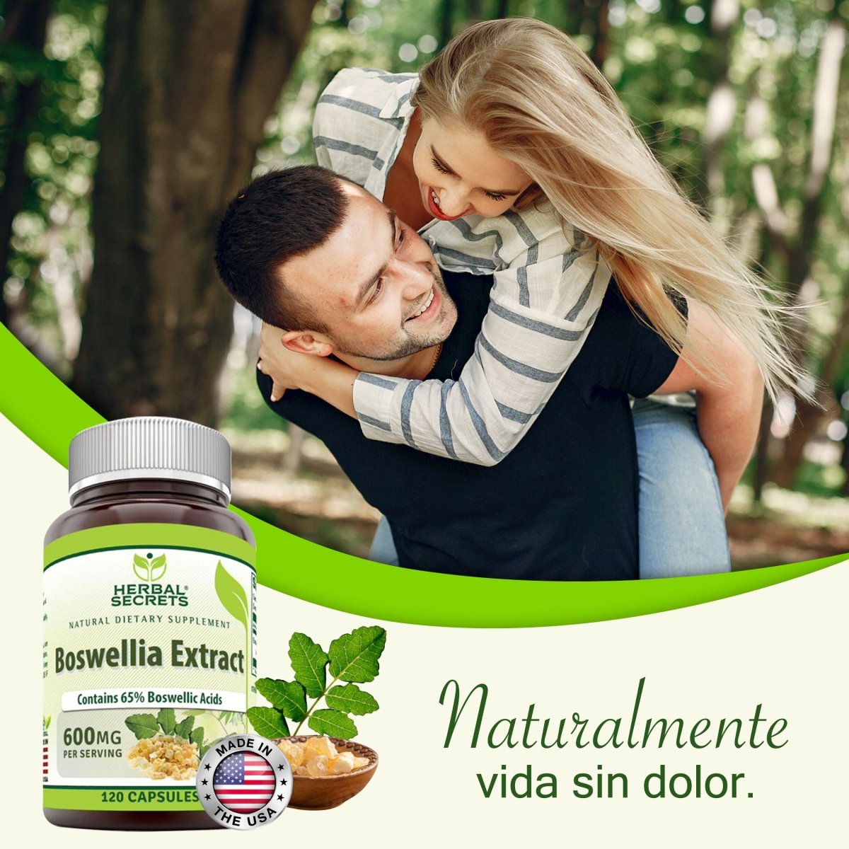 Herbal Secrets ® Boswellia Extract Serrata 600mg 120 Cápsulas - Hi Vitamins