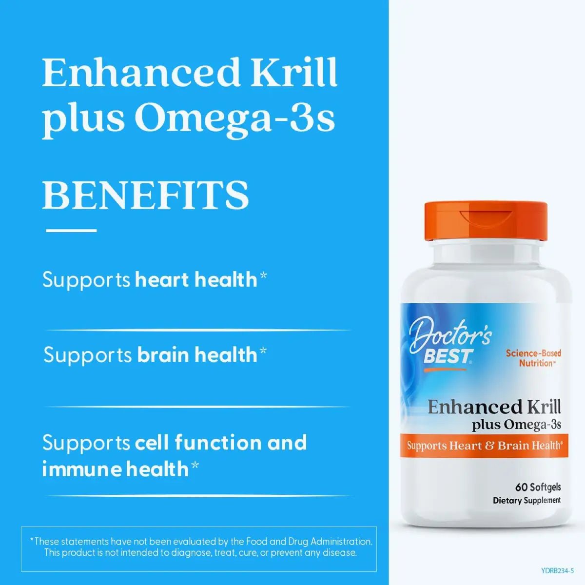 Doctor's Best Krill Plus con Superba Krill 60 Softgels - Hi Vitamins