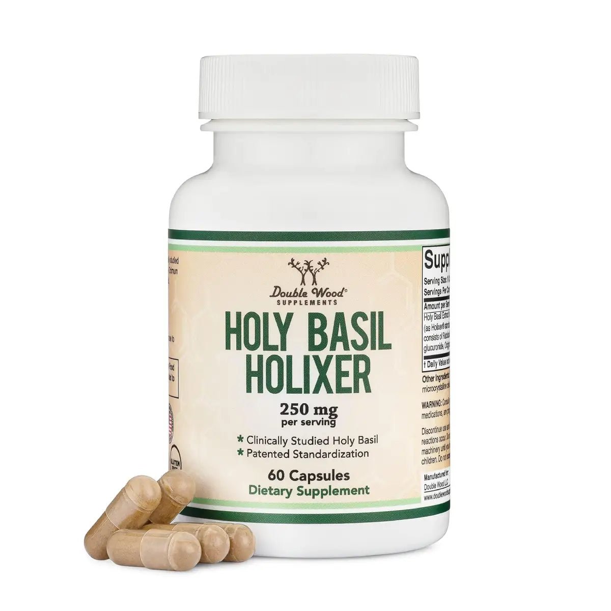 Double Wood Holy Basil Holixer 250 Mg 60 Cápsulas - Hi Vitamins
