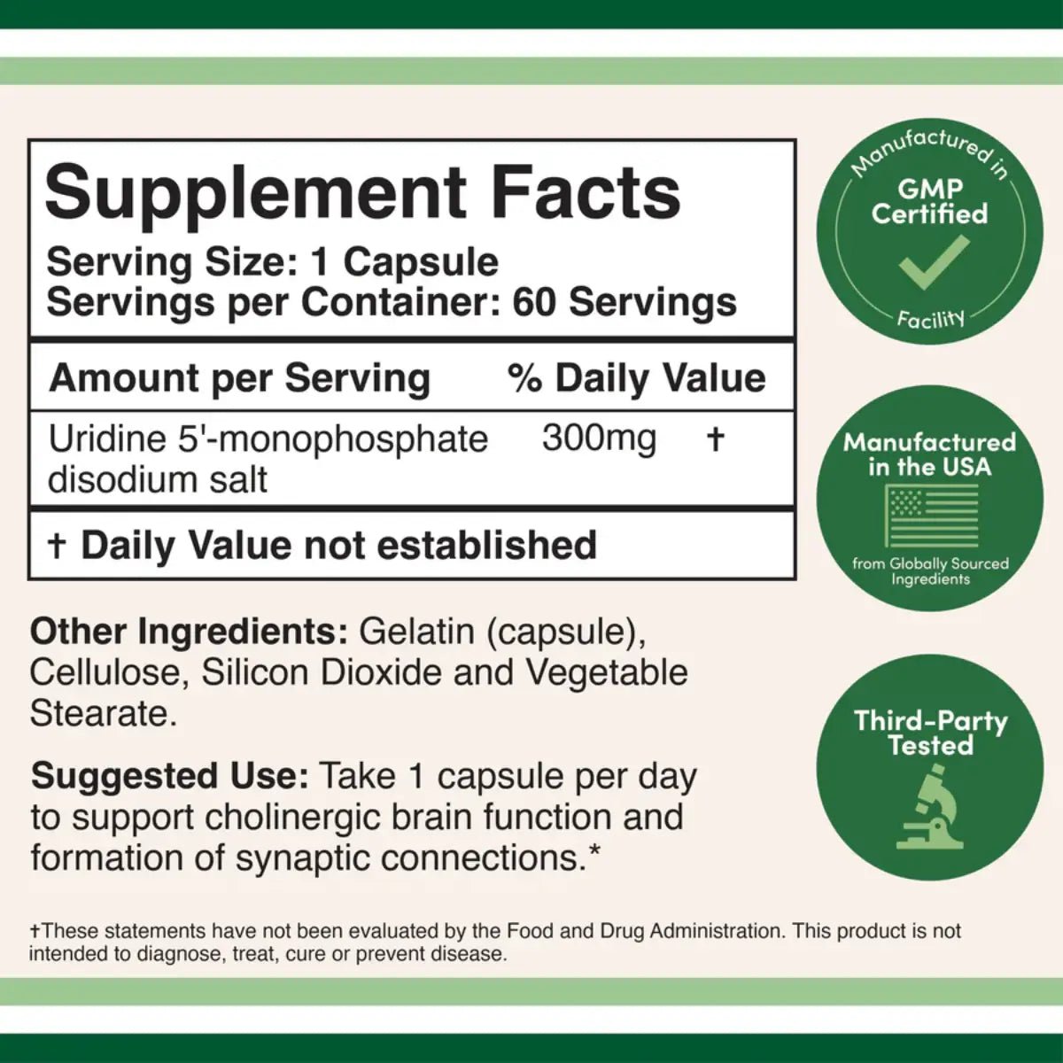 Double Wood Uridine 300 Mg 60 Cápsulas - Hi Vitamins
