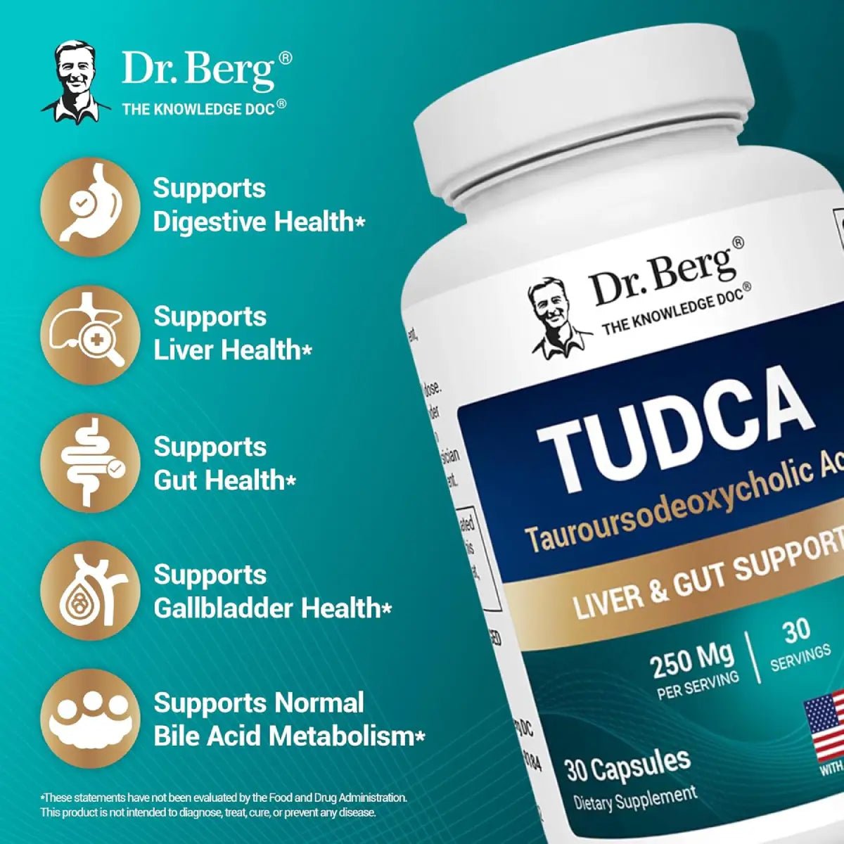 Dr. Berg TUDCA 250 mg 30 Cápsulas - Hi Vitamins