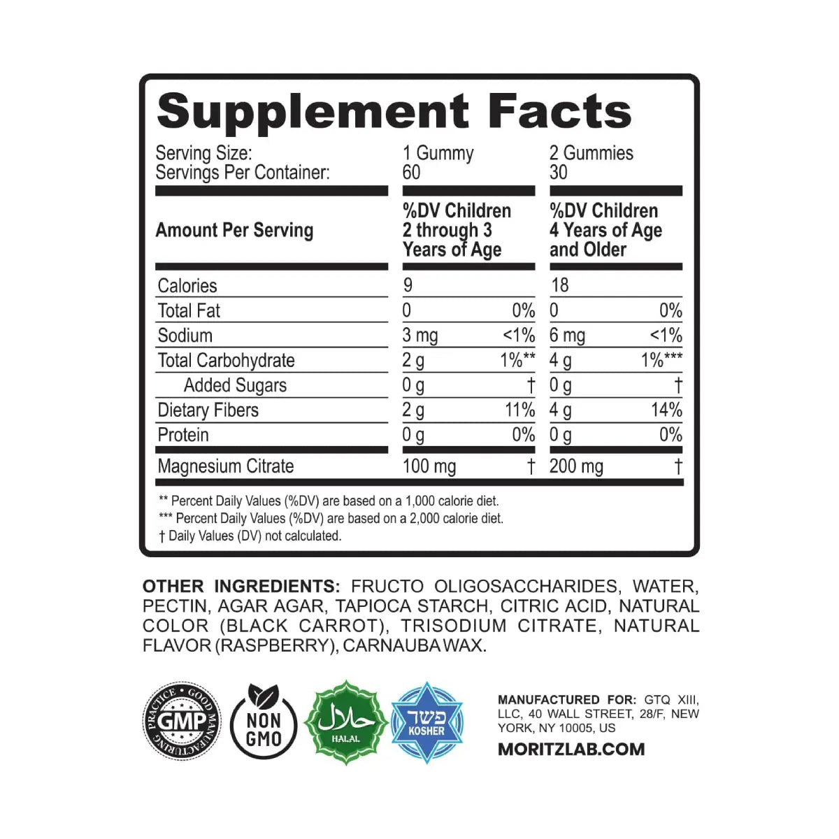 Dr. Moritz Citrato de Magnesio Infantil 60 Gomitas sabor frambuesa - Hi Vitamins