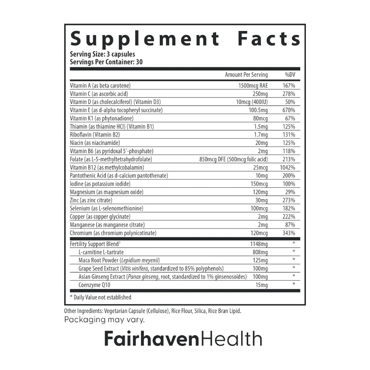 Fairhaven Health FertilAid para Hombres 90 Cápsulas - Hi Vitamins