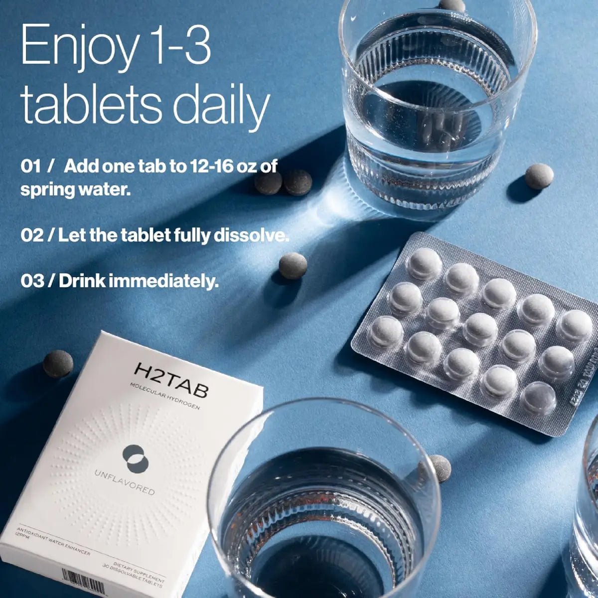 H2TAB Tabletas de Hidrógeno Molecular 30 Tabletas - Hi Vitamins