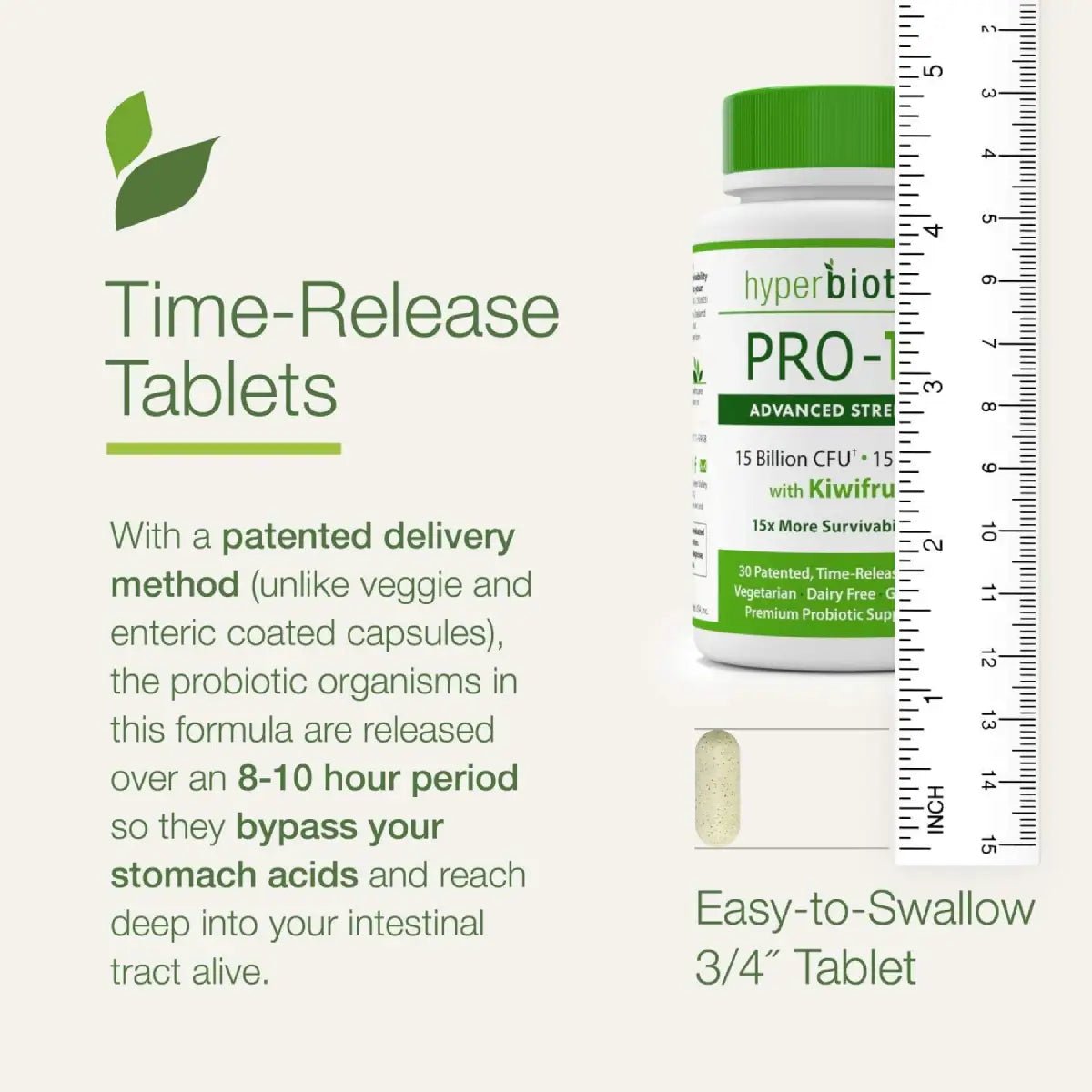 Hyperbiotics PRO - 15 Advanced con Kiwi 30 Tabletas (liberación prolongada) - Hi Vitamins