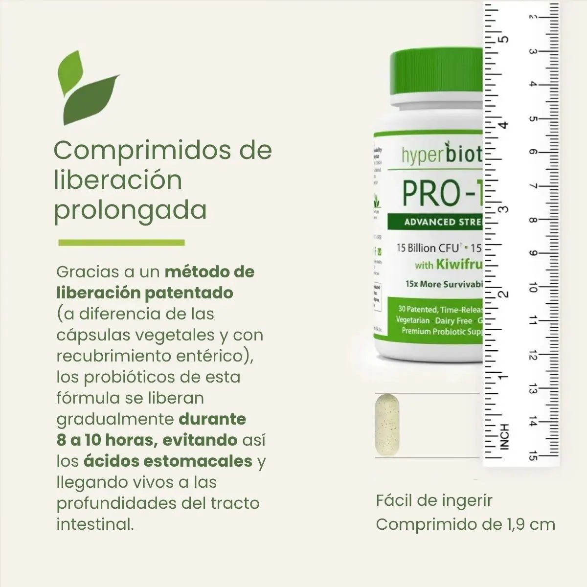 Hyperbiotics PRO - 15 Advanced con Kiwi 30 Tabletas (liberación prolongada) - Hi Vitamins