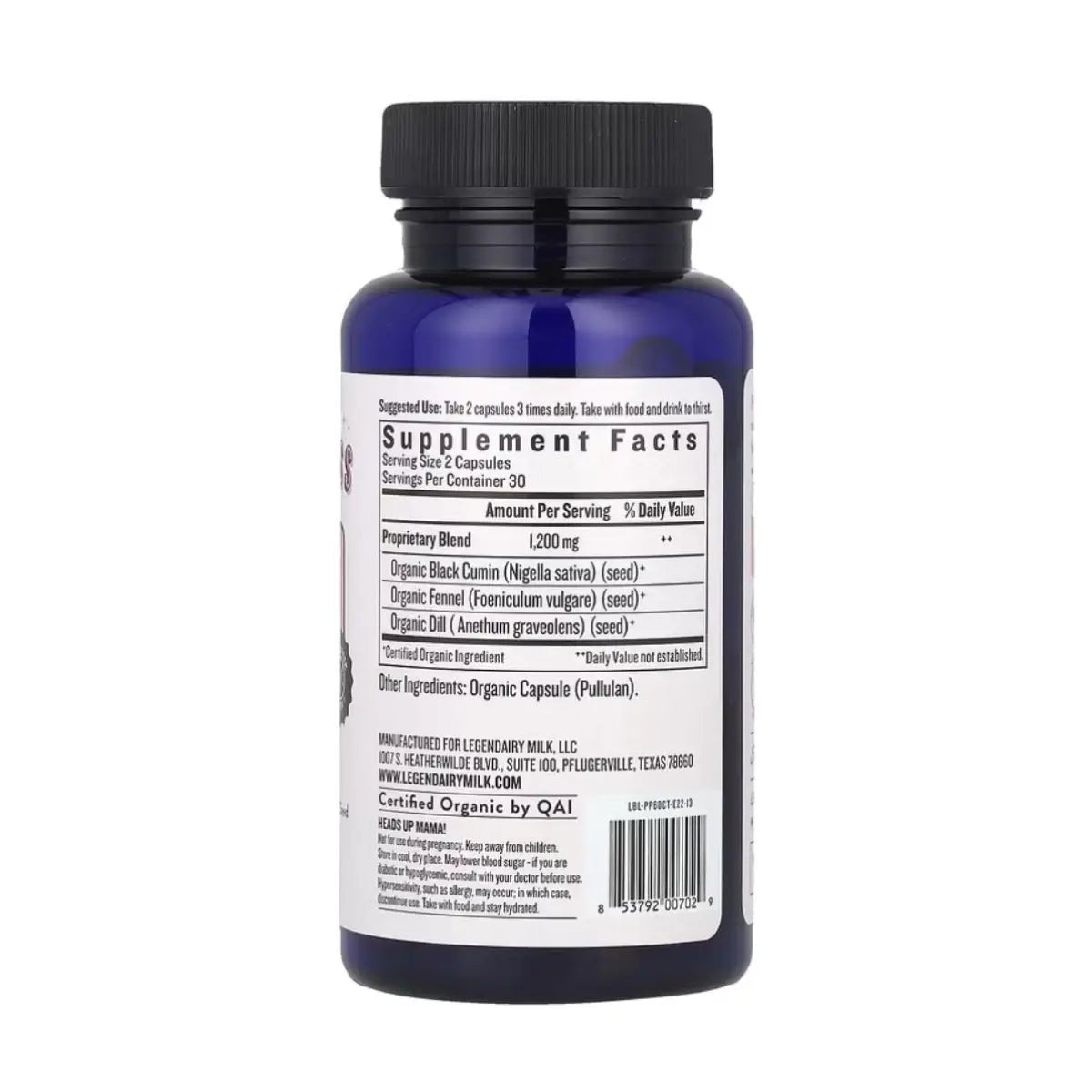 Legendairy Milk Pump Princess 60 Cápsulas Apoyo Lactancia Materna y Salud Digestiva - Hi Vitamins