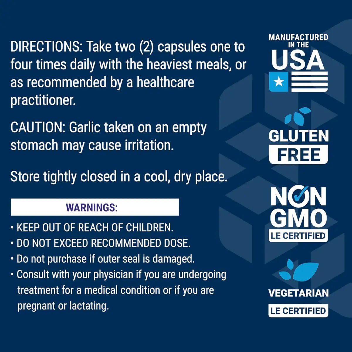 Life Extension Optimized Garlic Vegetarian 200 Cápsulas - Hi Vitamins