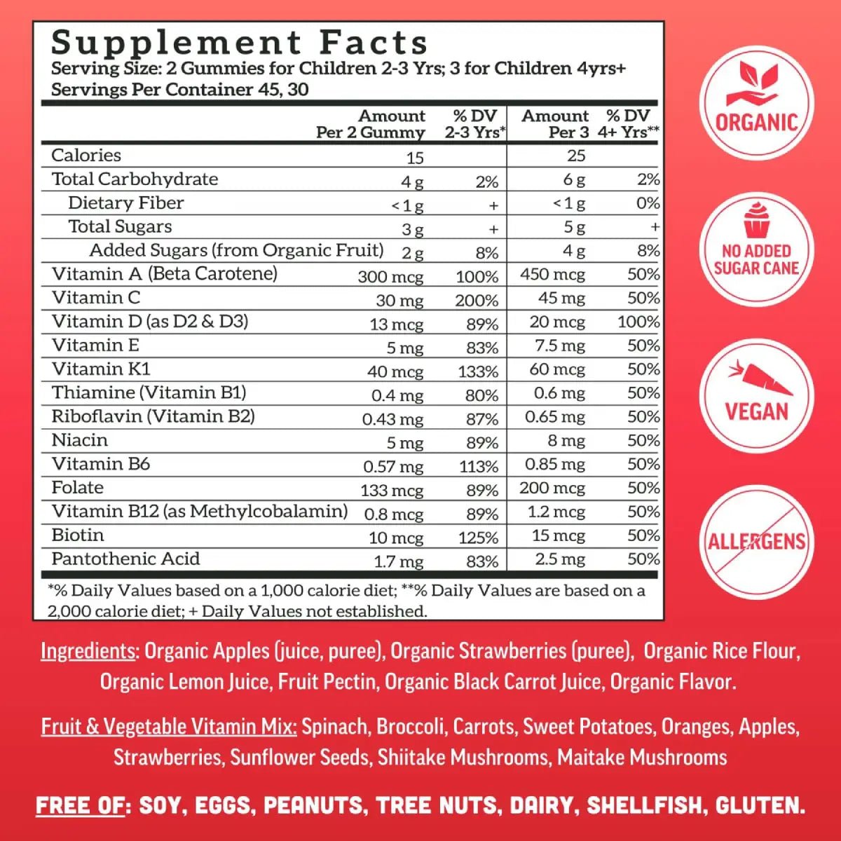 Llama Naturals Multivitamínico para Niños 90 Gomitas sabor Fresa - Hi Vitamins