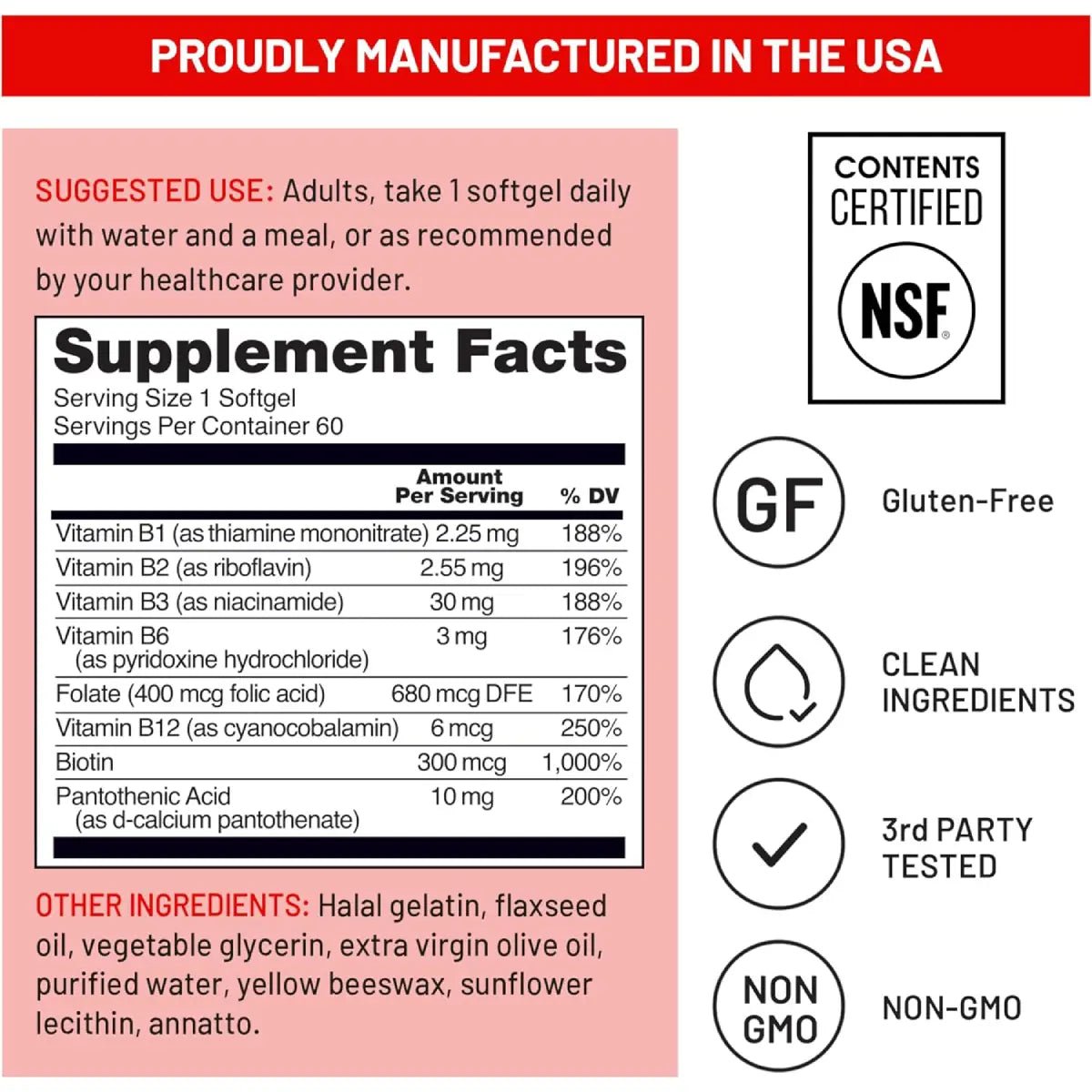 NatureWise Complejo B Completo para Energía 60 Cápsulas - Hi Vitamins