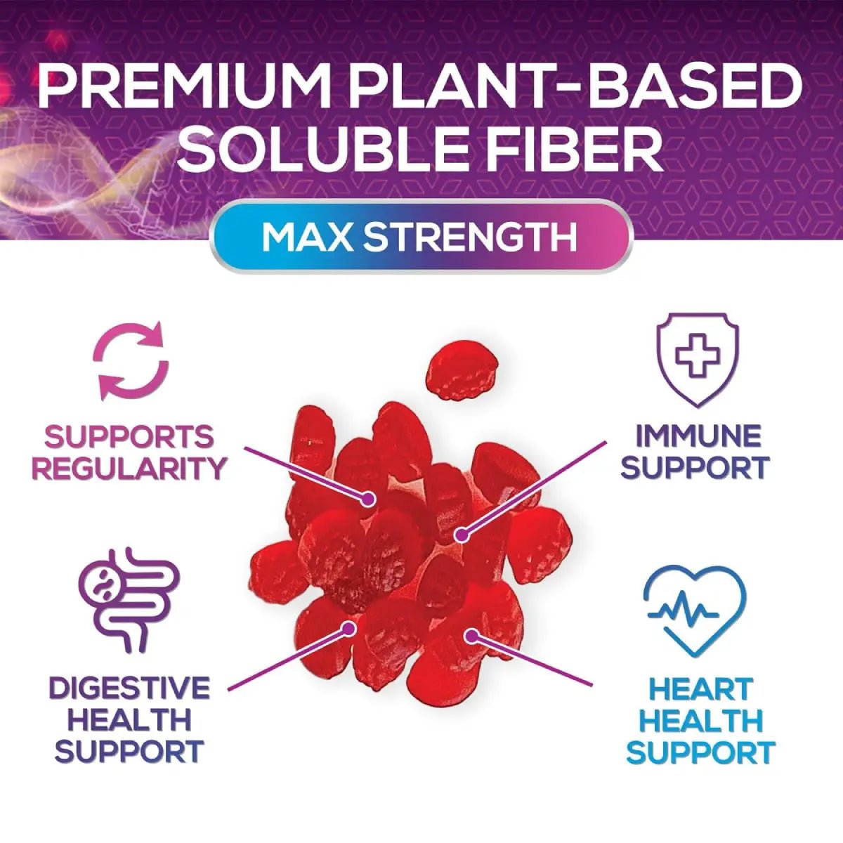 Nature’s Nutrition Prebiotic Fiber Max Strength 120 Gomitas Fresa - Hi Vitamins