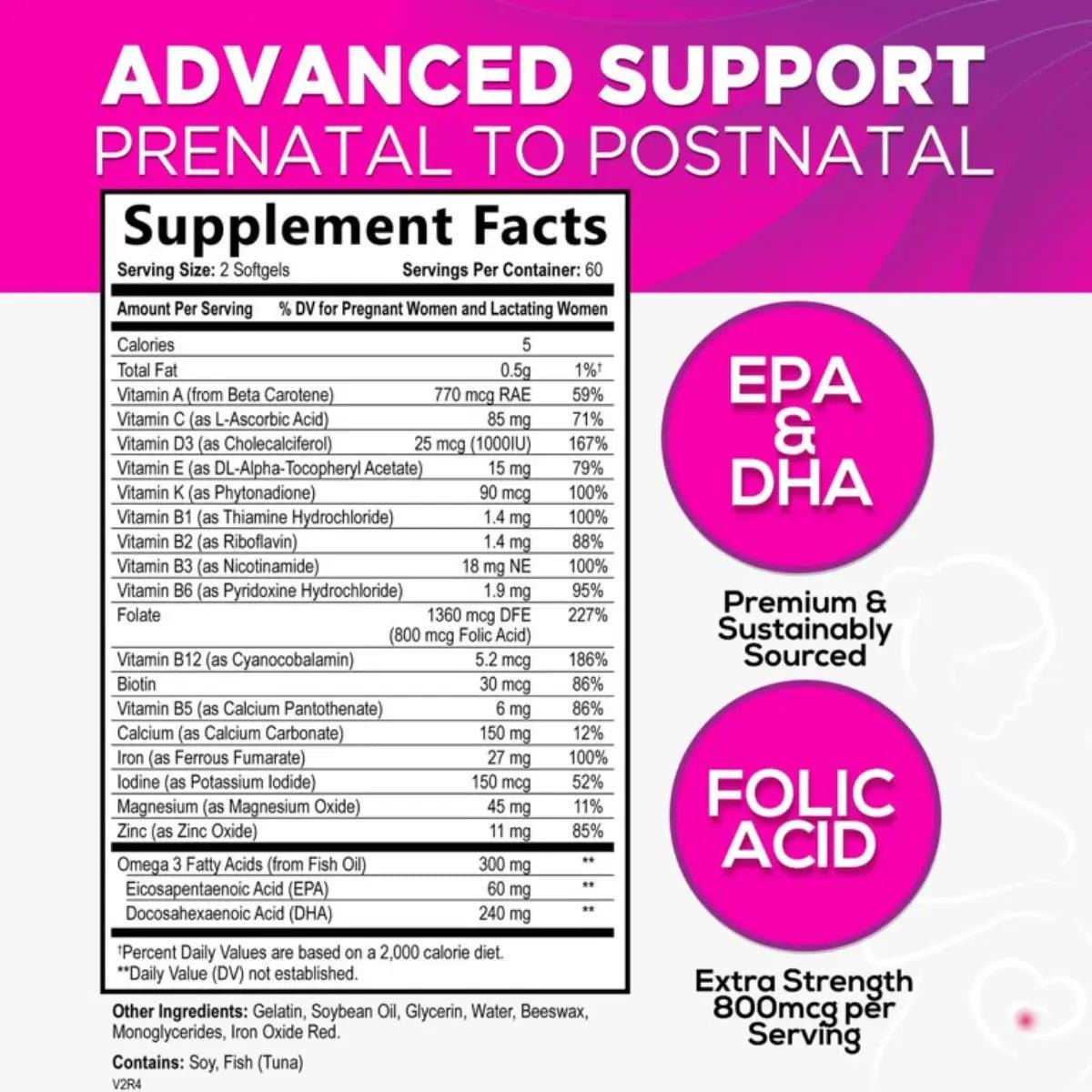 Nature’s Nutrition® Prenatal Multi + DHA 120 Softgels - Hi Vitamins