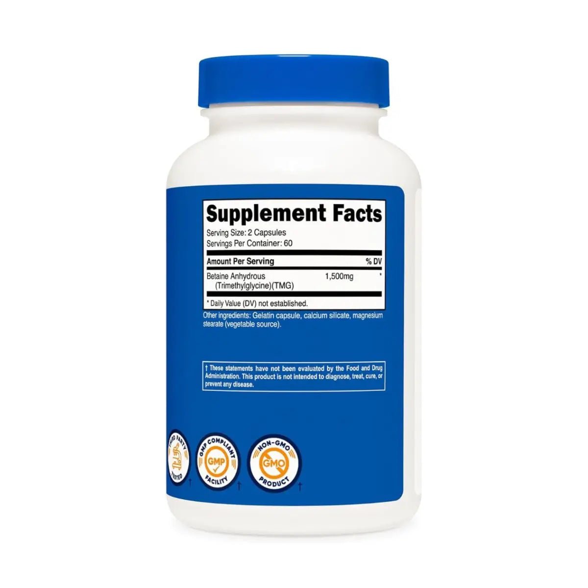 Nutricost Betaine Anhydrous 1500 Mg 120 Cápsulas - Hi Vitamins