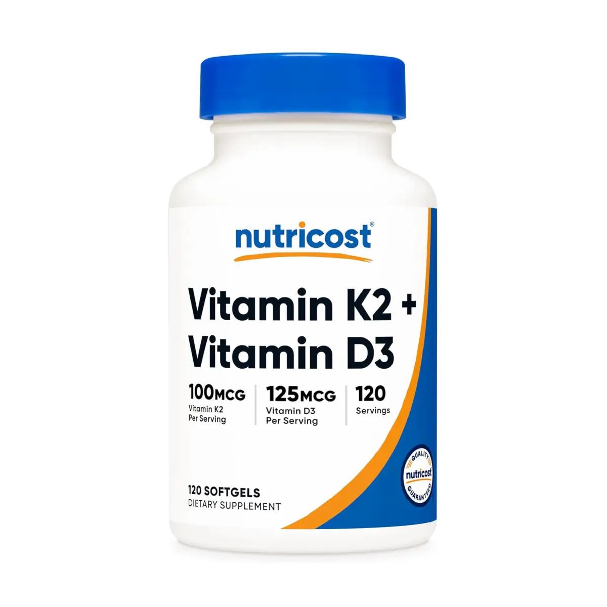 Nutricost Vitamina K2 (MK7) 100 Mcg + Vitamina D3 5000 IU 120 Softgels - Hi Vitamins