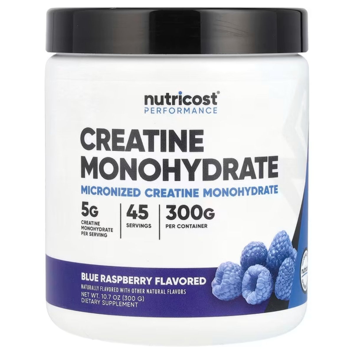 Nutricost Creatine Monohydrate 45 Servings 300g Sabor Frambuesa Azul - Hi Vitamins