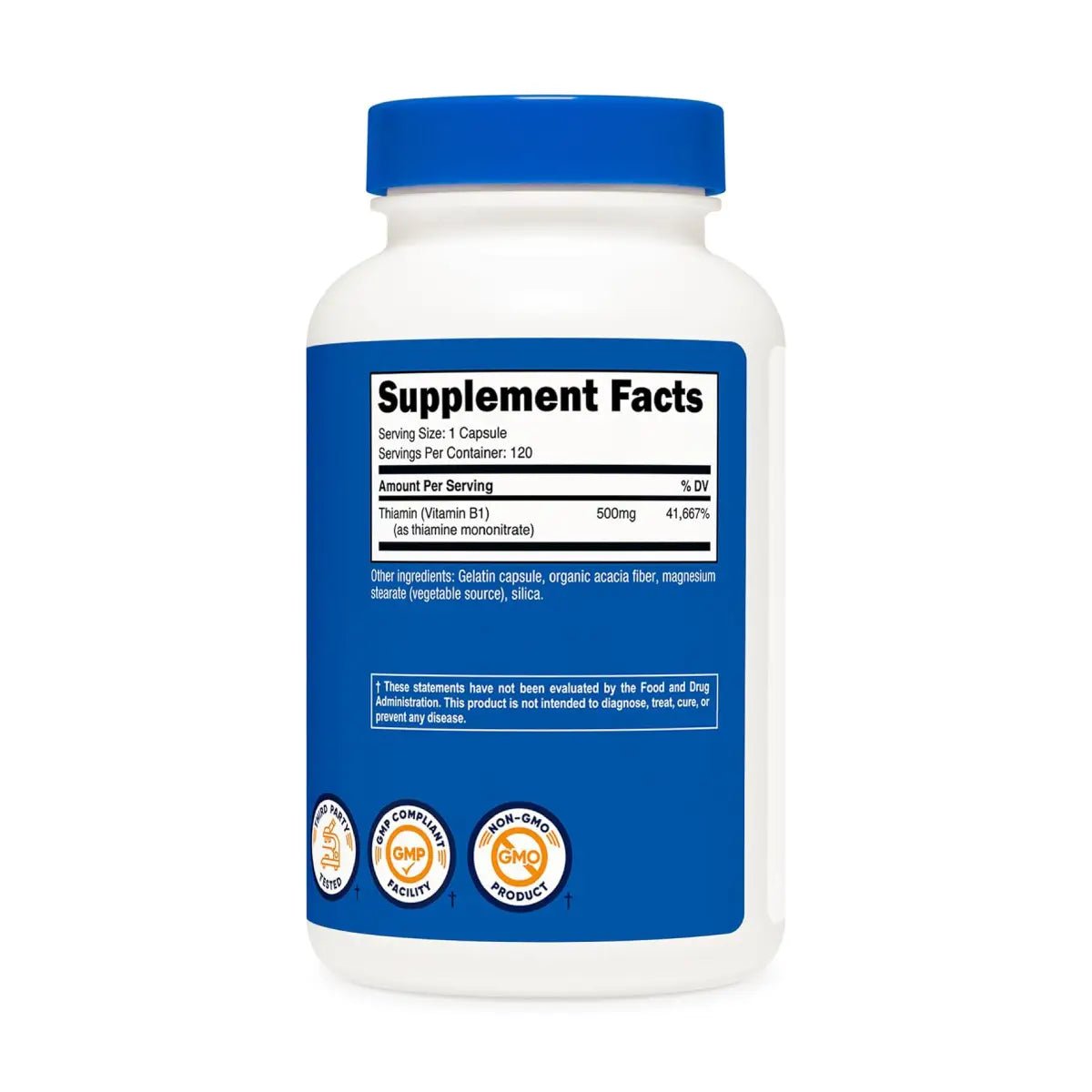 Nutricost® Vitamina B1 (Tiamina Mononitrato) 500 mg | 120 Cápsulas - Hi Vitamins