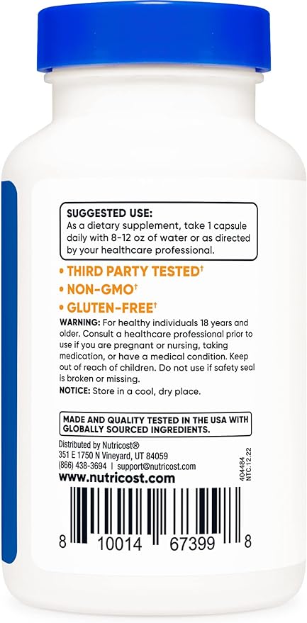 Nutricost® Serrapeptase 120,000 SPU 20mg 120 Cápsulas - Hi Vitamins