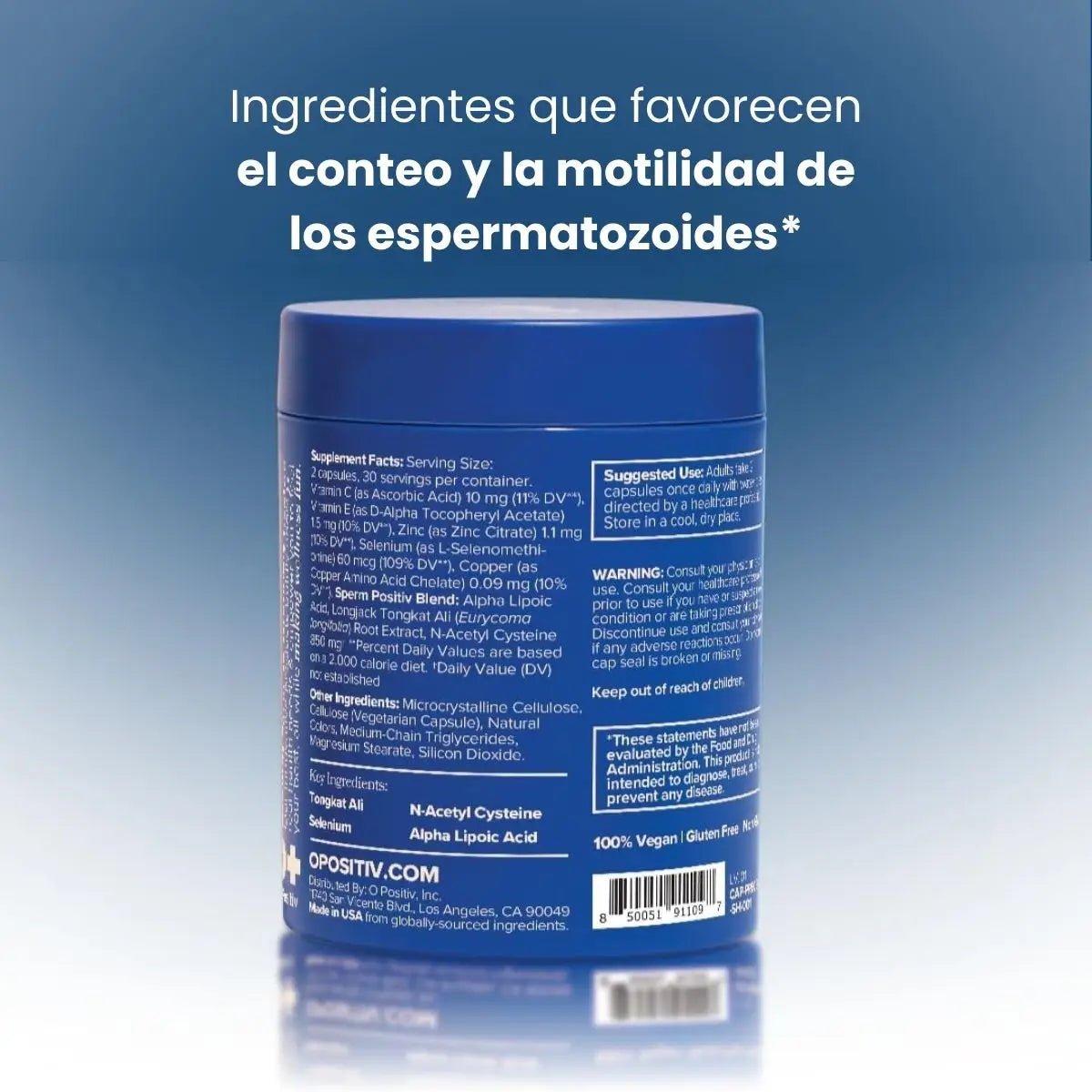 O Positiv Health PREGGO Sperm Health 60 cápsulas - Hi Vitamins